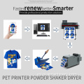 Impresora de película pet CMYK con máquina agitadora de polvo
